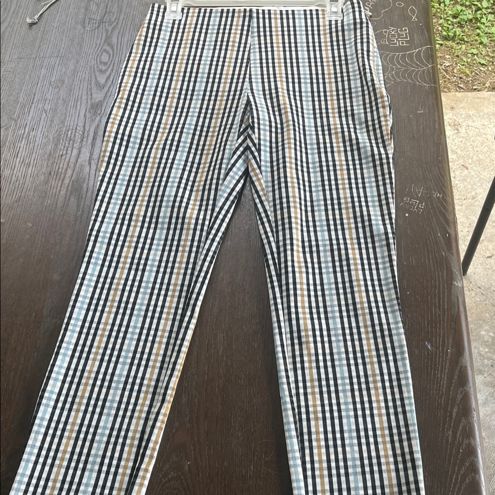 a new day Black, White & Tan Gingham Straight-Leg Pants
